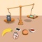 Weigh objects and balance the scales