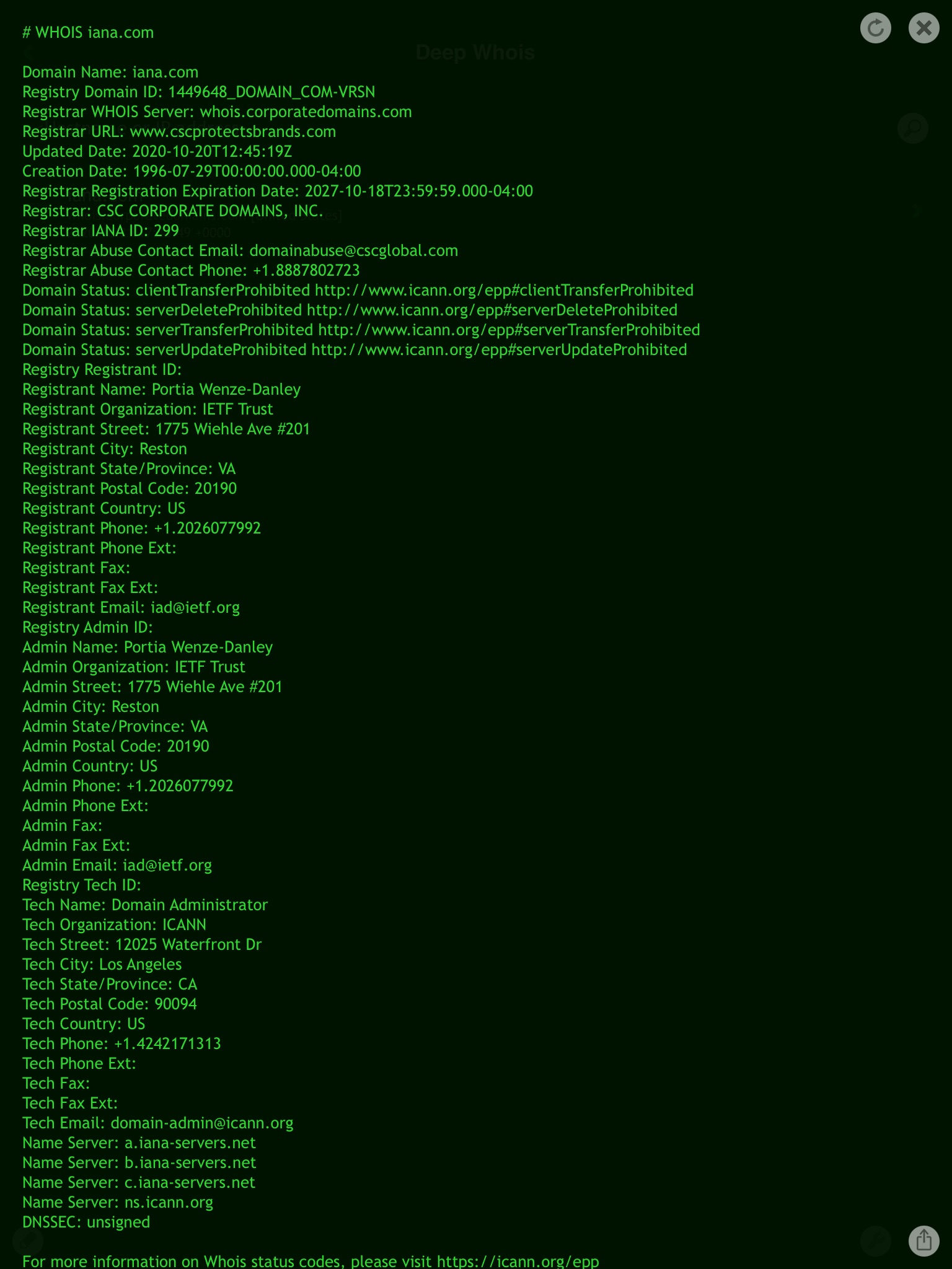 Deep Whois screenshot 2