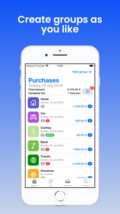 Purchases List