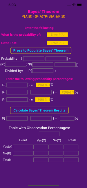 Bayes' Theorem Calculator(圖1)-速報App