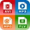 Video Converter It can convert MP3, AVI, MPG, GIF, FLV, WMV, MP4, and many more