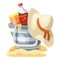 This is a set of iMessage stickers about beach scenes