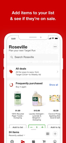 Target app screenshot