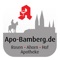 Sparen Sie Zeit und bestellen Sie Ihre Arzneimittel  über unsere „Apo Bamberg“-app mit nur wenigen Klicks bereits aus der Arztpraxis, vom Arbeitsplatz oder von zu Hause aus mit der integrierten Scanfunktion (Barcode der leeren Packung scannen und sofort nachbestellen