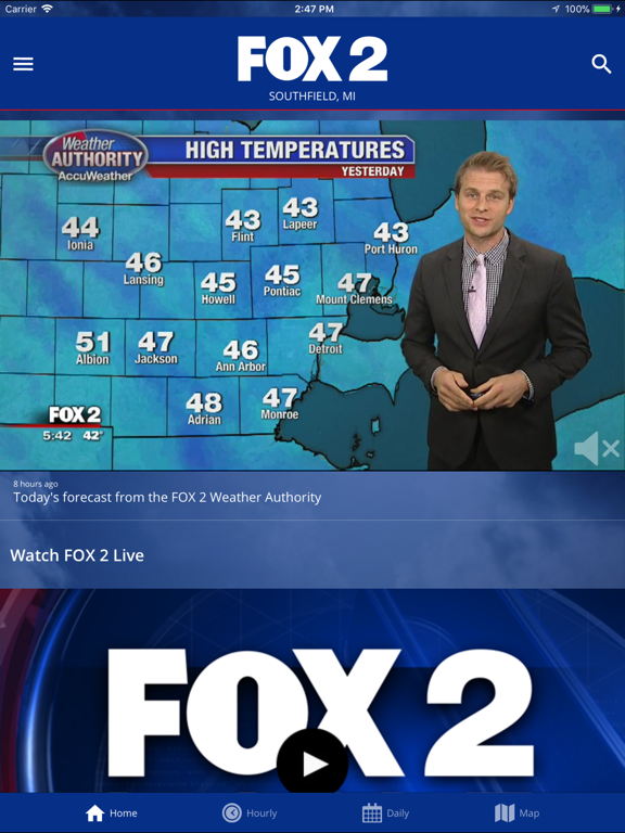 App Shopper: FOX 2 Detroit: Weather (Weather)