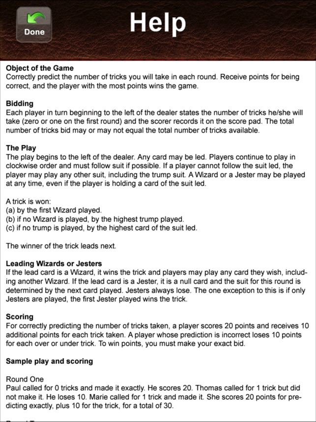 wizard card game rules