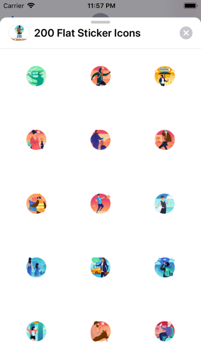 200 Flat Sticker Icons Screenshot 1