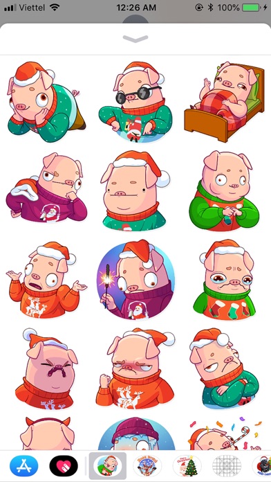 Christmas Piggy Funny Sticker screenshot 2