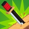 “Knife Flip” Tap to flip the knife into the air in a vertical from one block to the next and collect coins to unlock different and new knives