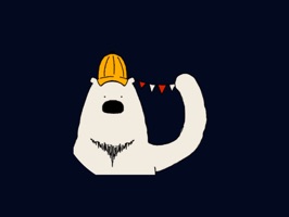 Happy Polar Bear Face Sticker