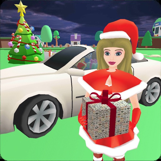 Christmas Santa Girl Car Drive