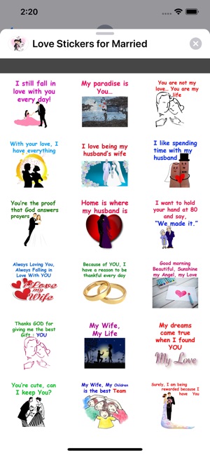 Love Stickers for Married