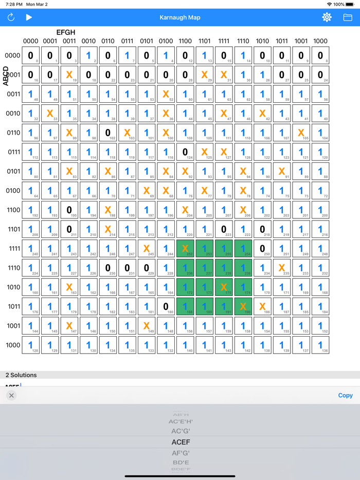 Karnaugh  Algebraic Minimizer