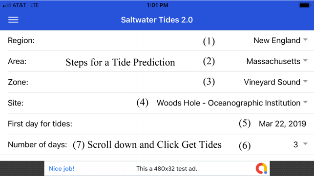 Saltwater Tide Chart