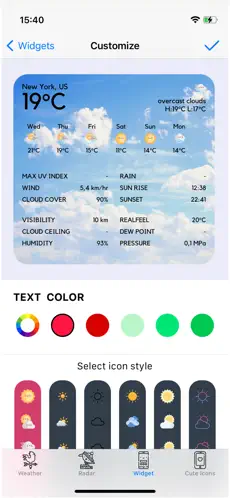 Image 3 CuteWeather: weather widget iphone