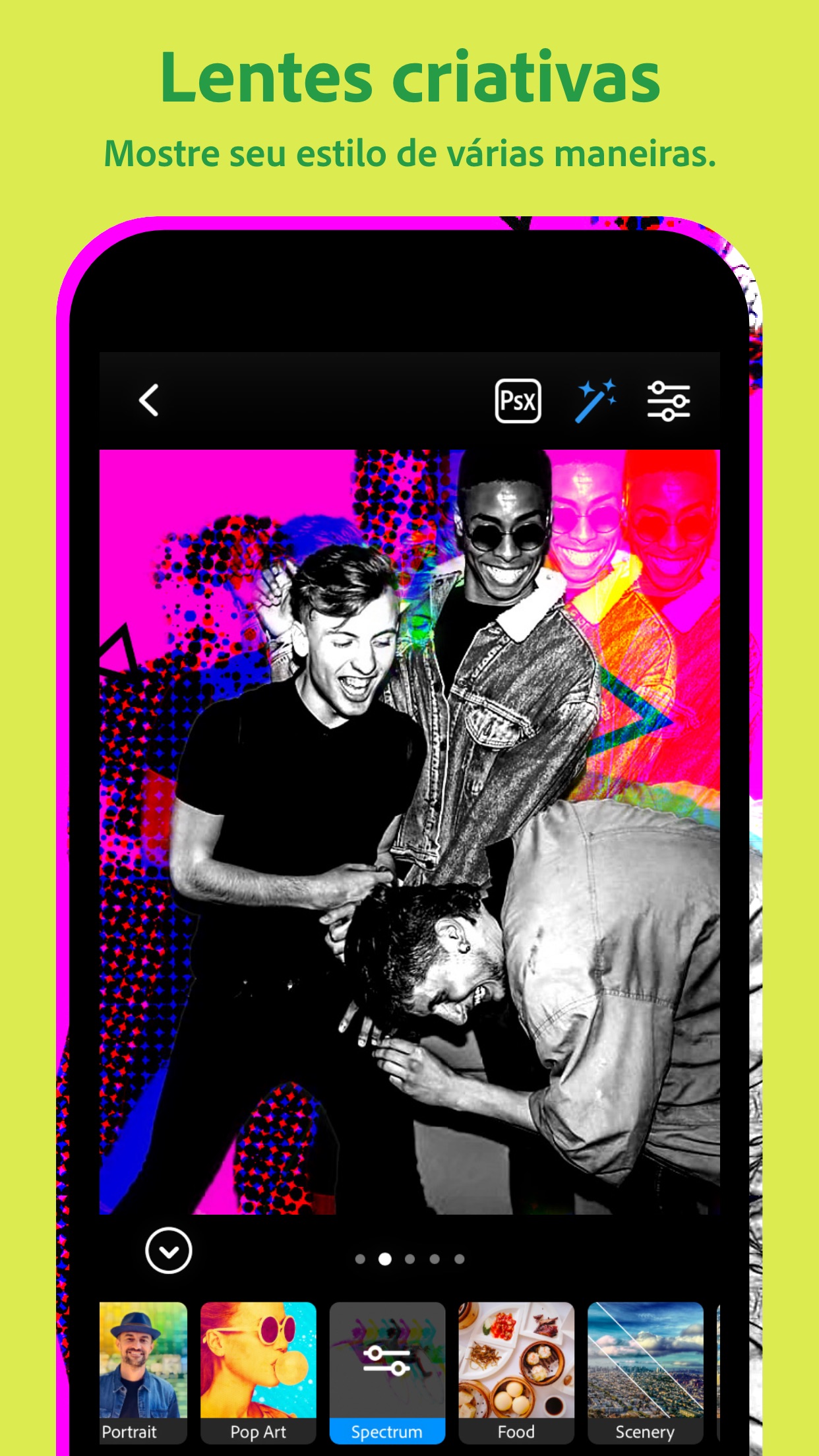 Screenshot do app Photoshop Camera