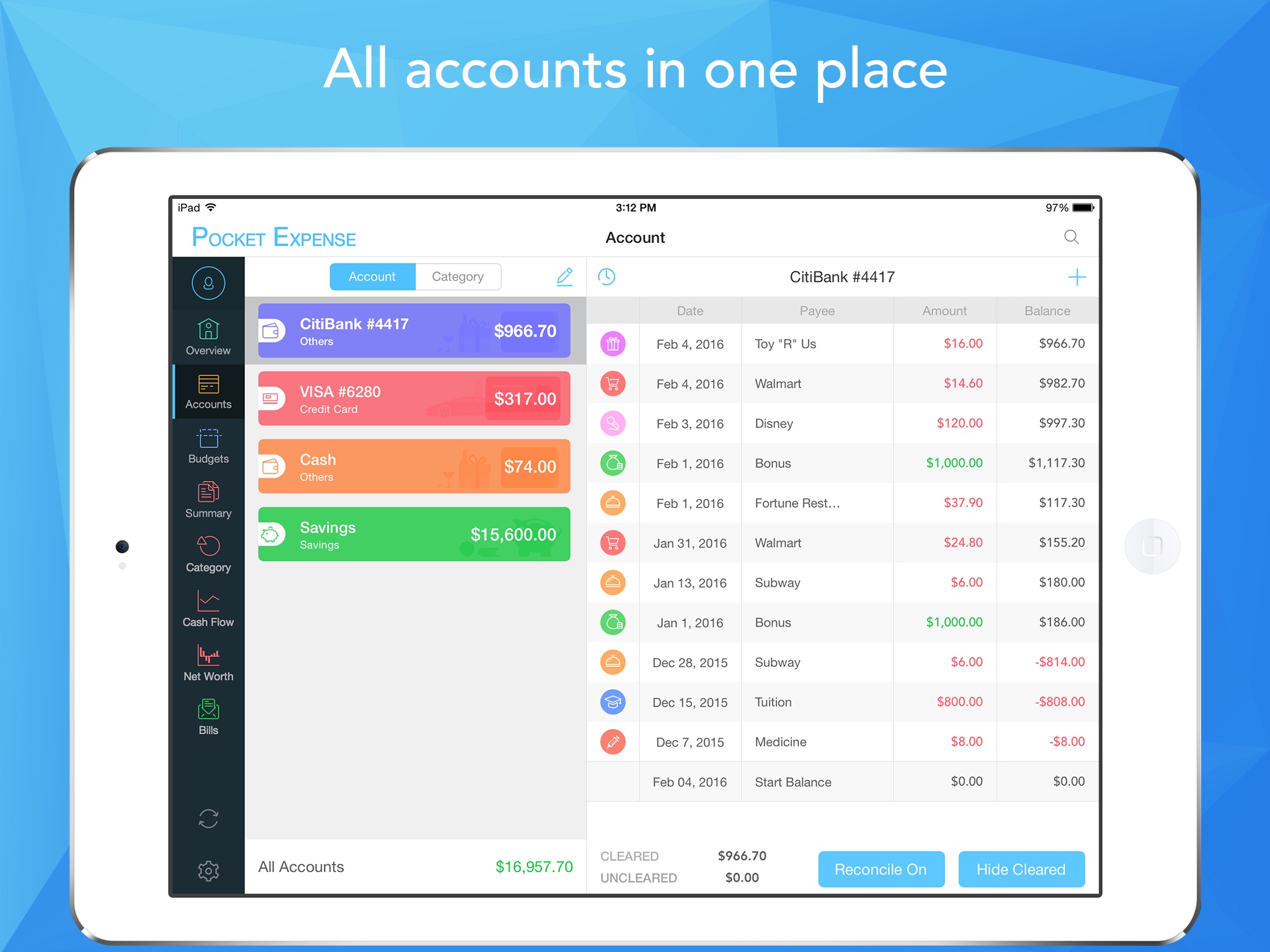 Pocket Expense Pro screenshot 2