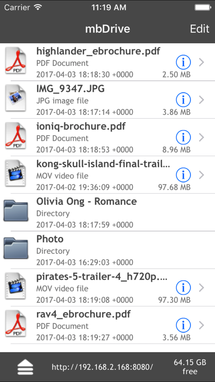mbDrive - WiFi flash disk