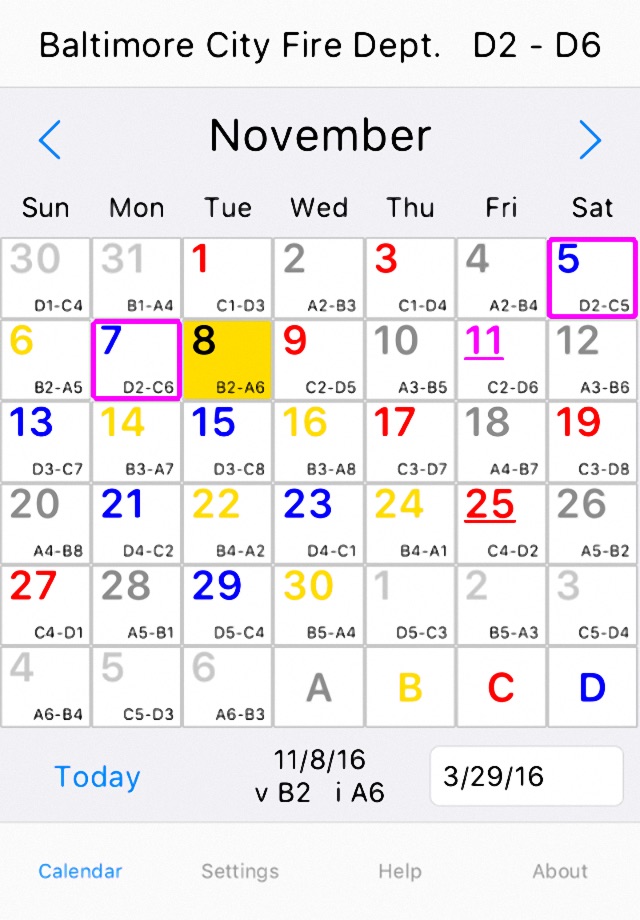 ShiftCal® for Baltimore Fire screenshot 2