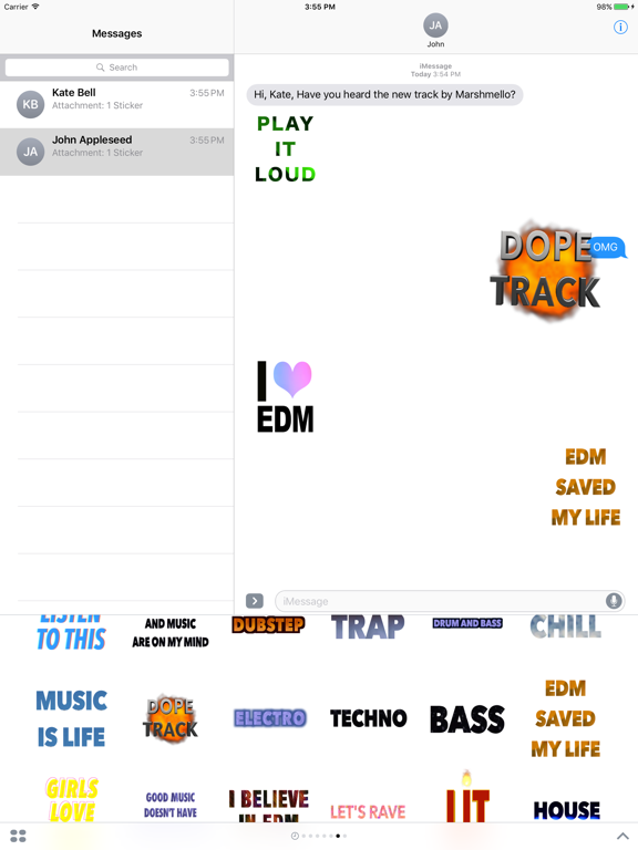 Screenshot #5 pour EDM Music Stickers - Messages