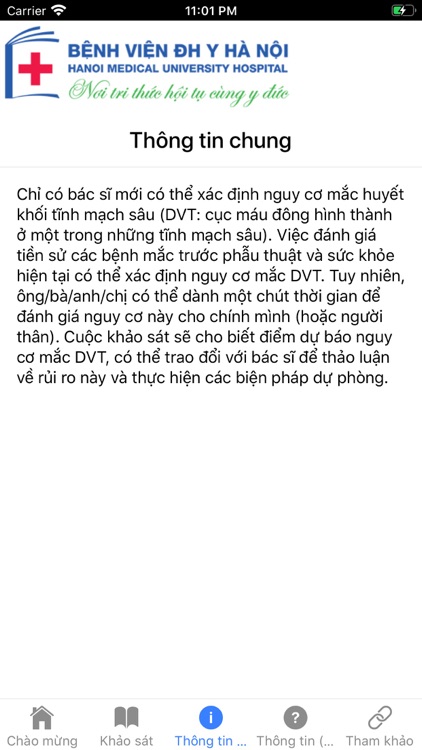 Dự báo tắc tĩnh mạch - HMUH