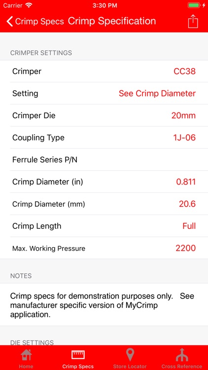 MyCrimp – Crimp Spec Tool