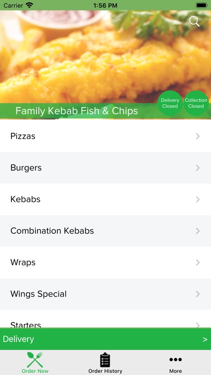 Family Kebab Fish & Chips.