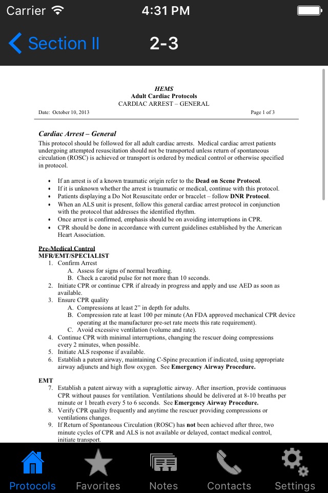 HEMS MCA Wayne Co. Protocols screenshot 3