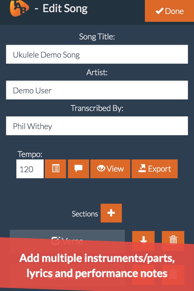 Ukulele Notepad - Tab Editor screenshot 2