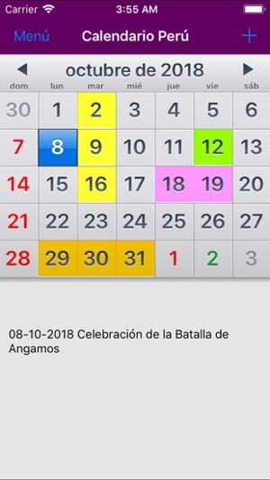 Calendario Feriados 2019 Perú(圖1)-速報App