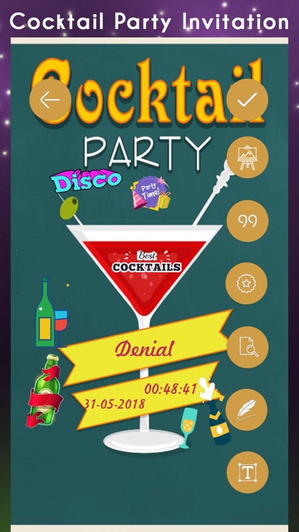 Cocktail Party Invitation Card