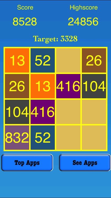 3328 Number Tiles Merge Game