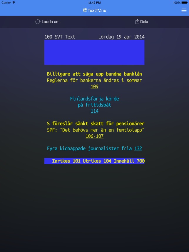 TextTV.nu - SVT Text TV on the App Store