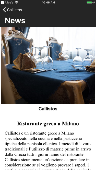 Callistos Ristorante Milano screenshot 3