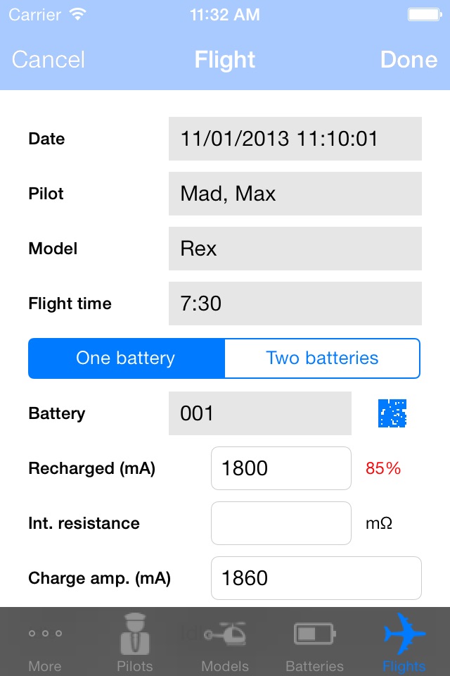 rcFlightbook screenshot 4