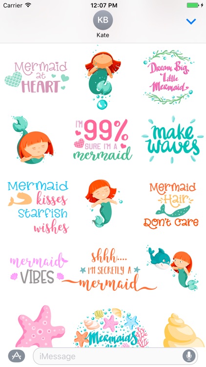 Mermaid Kisses Emojis Stickers