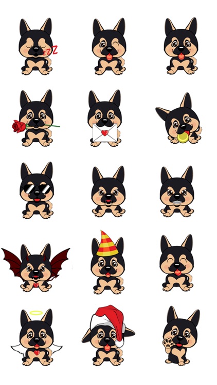 German Shepherd Emojis.