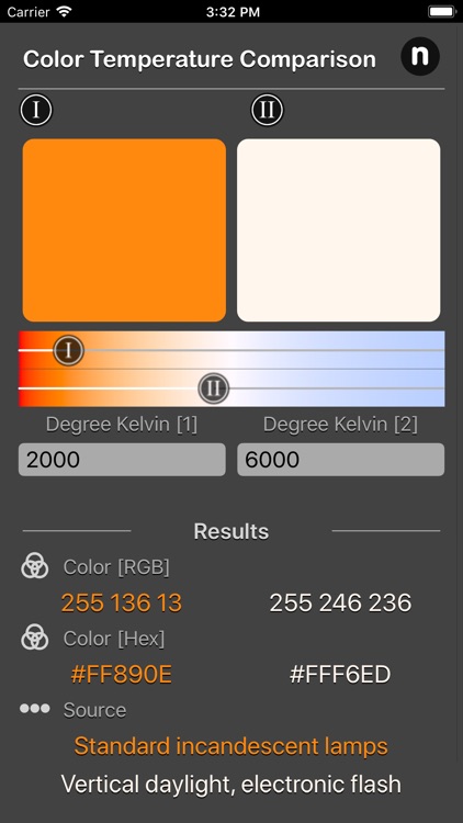 Color Temperature Comparison