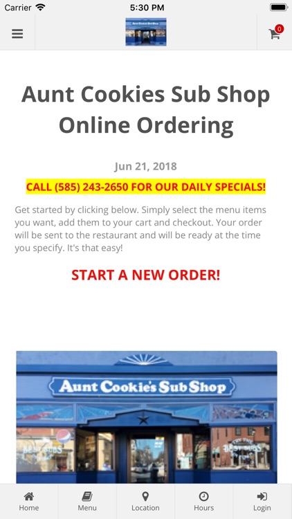 Aunt Cookie's Sub Shop