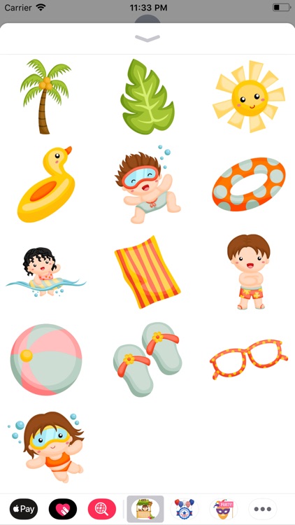 Summer Beach Fun Stickers