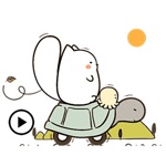 Animated White Cat And Octopus