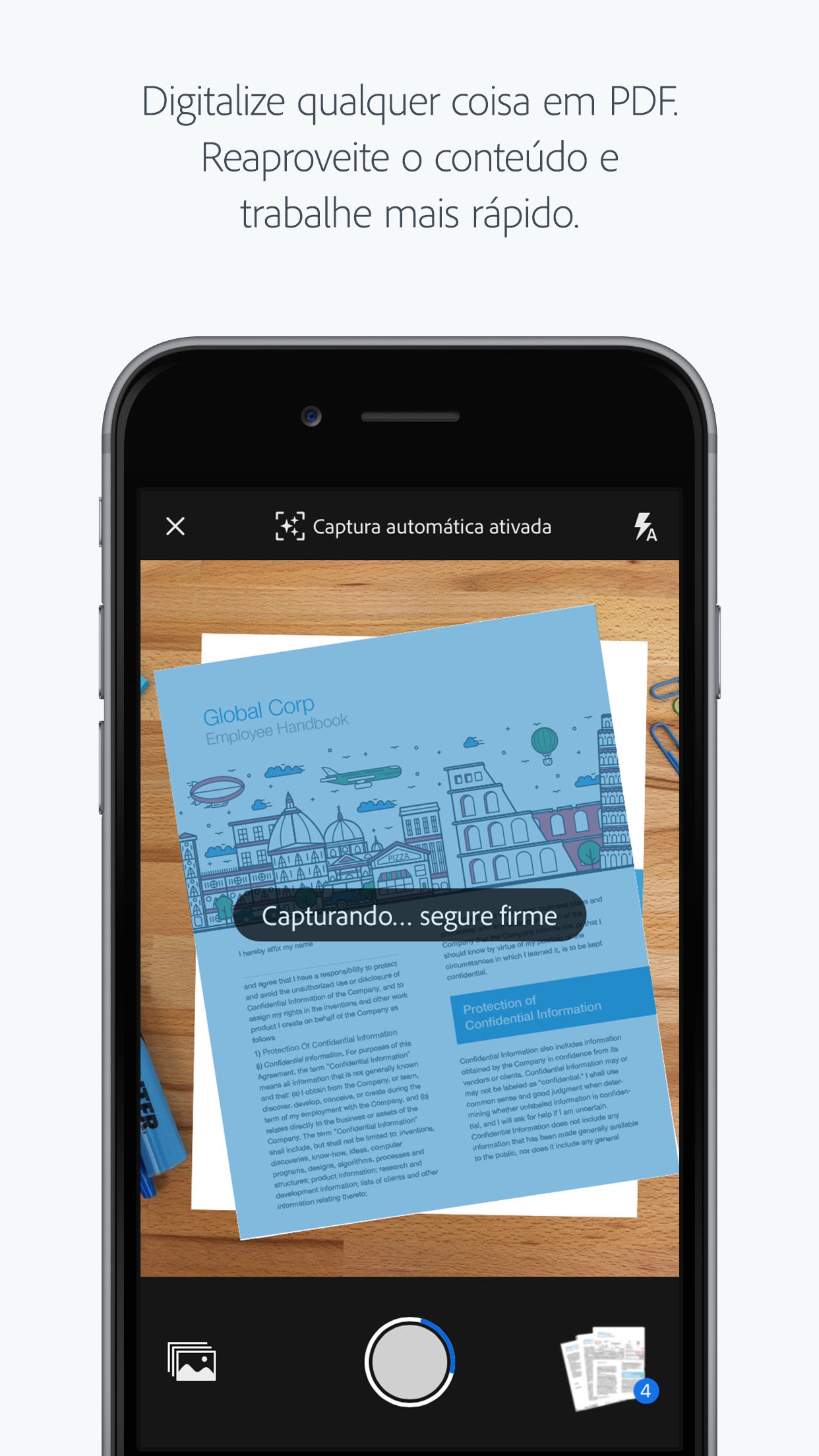 Screenshot do app Adobe Scan