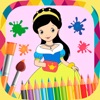 Princesses paint coloring book
