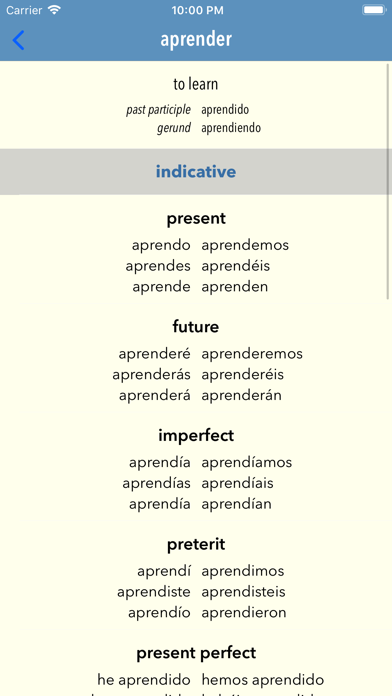 Spanish Verbs screenshot 2