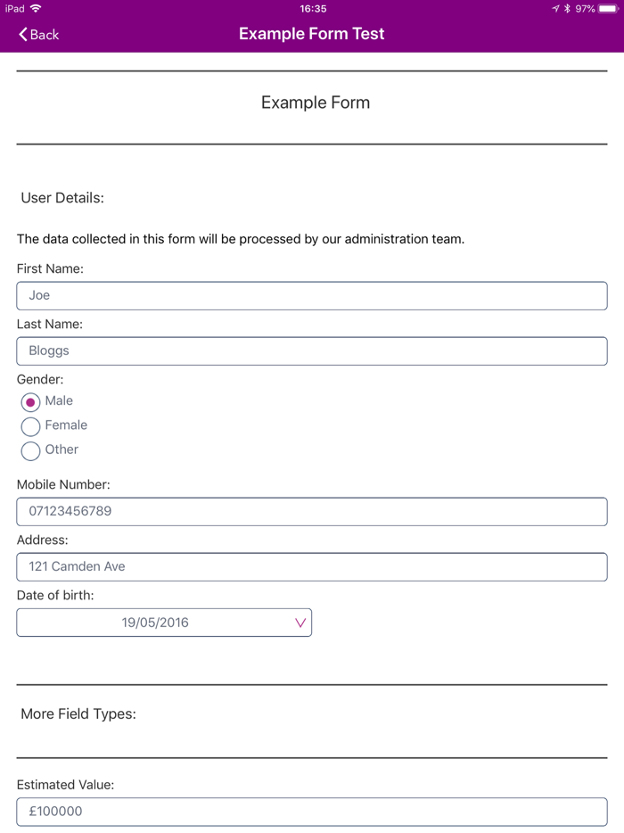 iPEGS Remote - Form App