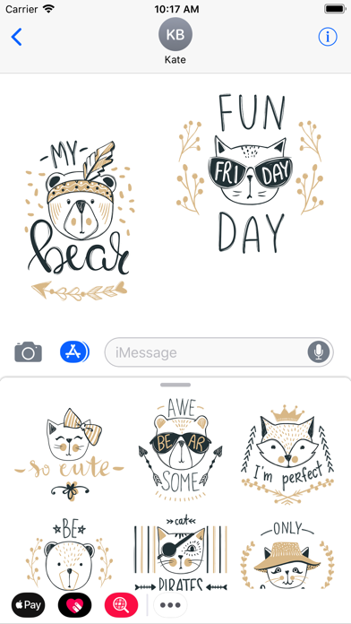 Cat, Bear and Fox Stickers screenshot 2