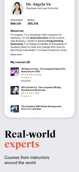 Udemy Online Video Courses app screenshot