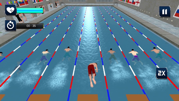 Real Water Swimming Pool Race