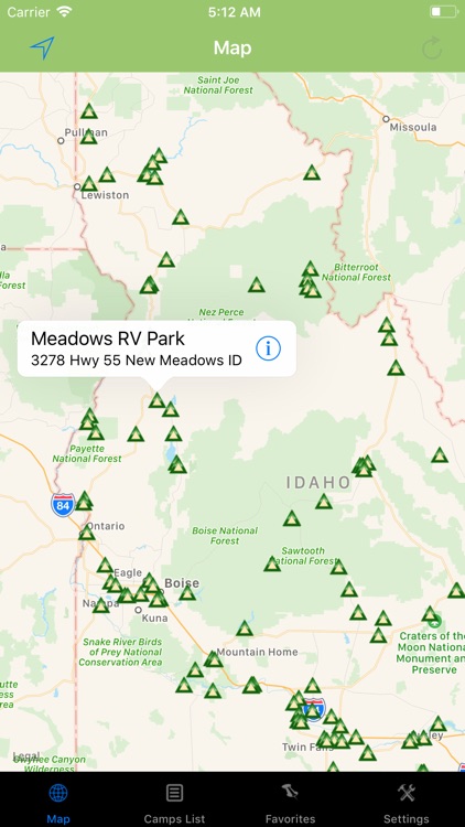 Idaho – Camping & RV spots