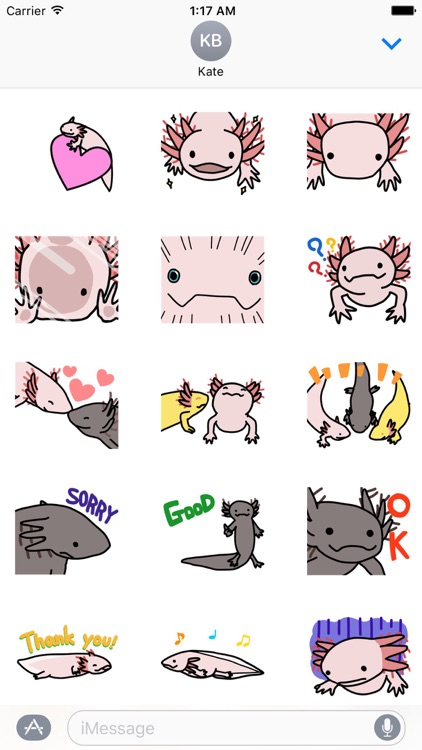 Animated Cute Axolotl Sticker